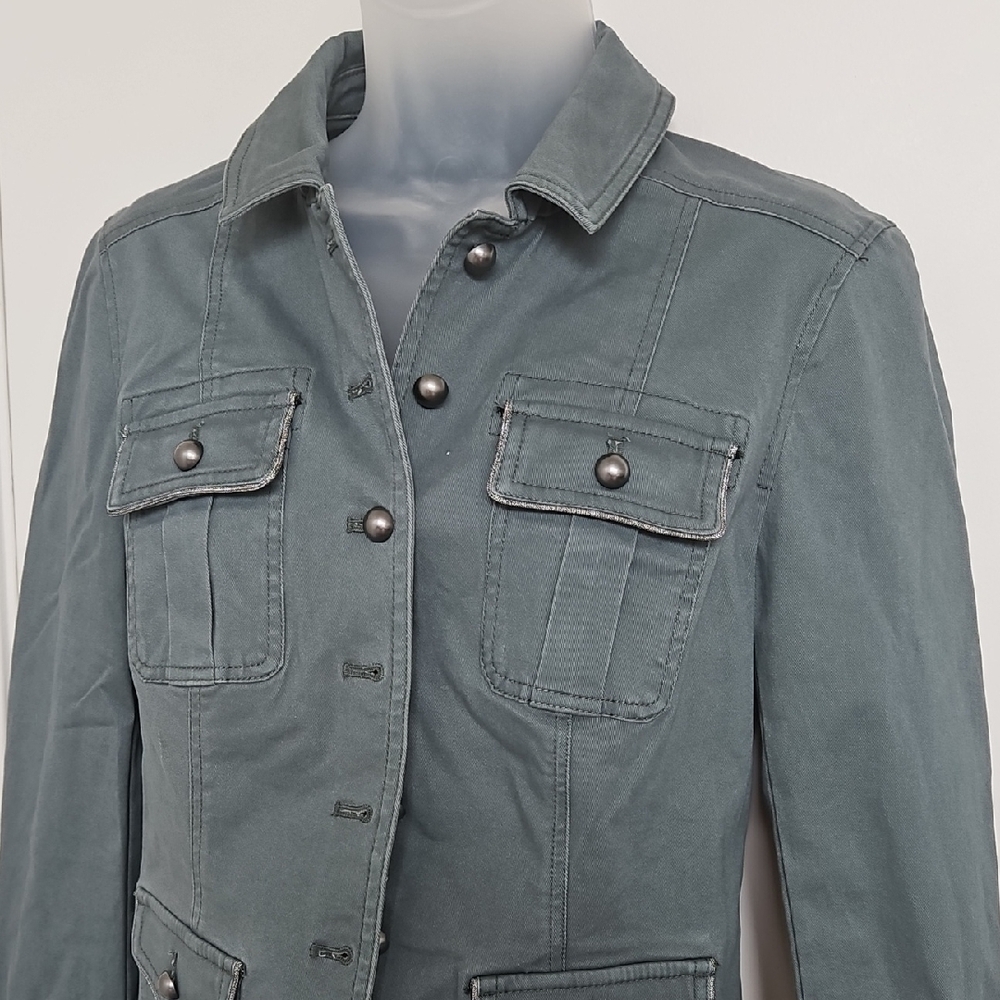 NWT White House Black Market Blue Green Utility Jacket
